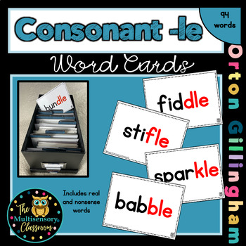 Preview of Orton-Gillingham Word Cards: Consonant-le