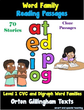 Preview of Orton Gillingham Word Families CVC Passages and Texts Bundle (RTI & Dyslexia)