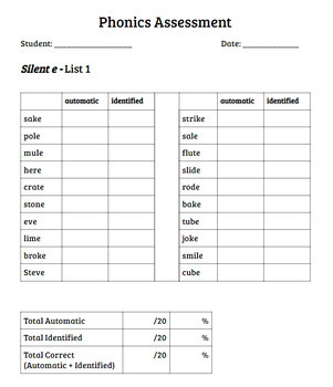 Preview of Orton-Gillingham (OG) Word List Assessment - GROWING BUNDLE