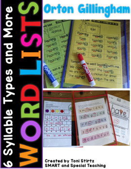 Preview of Orton Gillingham Word Lists Vowel Teams  and Syllable Types Level 5