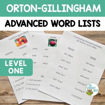 Preview of Orton Gillingham Word Lists for Older Students Level 1
