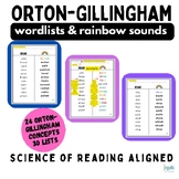 Orton-Gillingham Wordlists - Reading -Rainbow Sounds - Sci