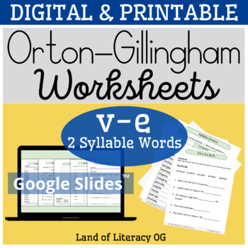 Preview of Orton-Gillingham Worksheets & Games: 2 Syllable v-e, Magic e