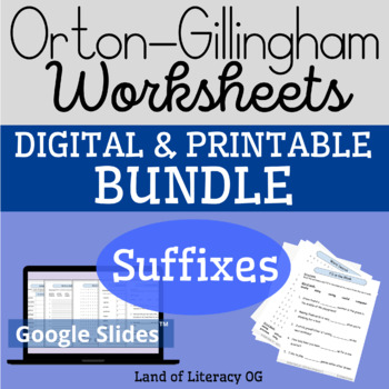 Preview of Orton-Gillingham Worksheets & Games Bundle: Suffix Rules