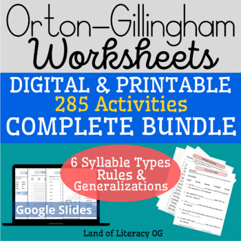 Preview of Orton-Gillingham Worksheets & Games: COMPLETE BUNDLE Digital & Print