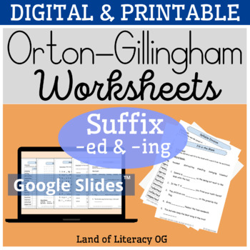 Preview of Orton-Gillingham Worksheets & Games: Closed with Suffix -ed, -ing