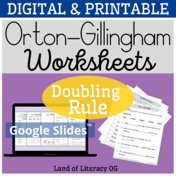 Preview of Orton-Gillingham Worksheets & Games: Doubling rule with suffix