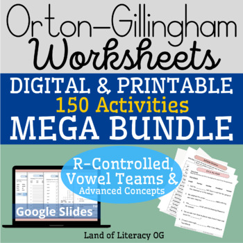 Preview of Orton-Gillingham Worksheets & Games Mega Bundle: R-Controlled, Vowel Teams