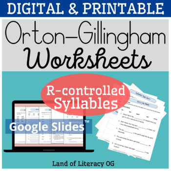 Preview of Orton-Gillingham Worksheets & Games: R-Controlled Vowels