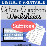 Orton-Gillingham Worksheets & Games: Suffixes