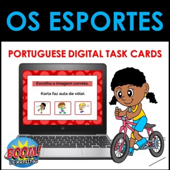 Preview of Os Esportes: Portuguese Sports Vocabulary (Os Esportes Olímpicos) BOOM CARDS