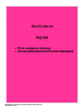 Preview of Oscar et la dame rose Study Guide