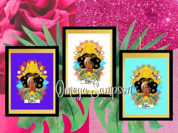Preview of Oshun Oxum Osun African Goddess Orisha Printable Poster Trio