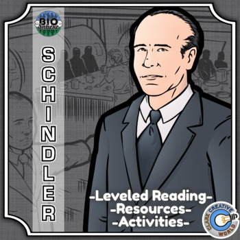 Preview of Oskar Schindler Biography - Reading, Digital INB, Slides & Activities