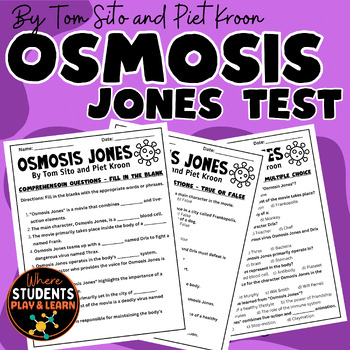 Preview of Osmosis Jones Movie Companions PDF and Google Forms with Anwser key
