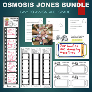 Preview of Osmosis Jones Movie Guide BUNDLE - Study Guide, Movie Ticket, Bracelet/ Bookmark