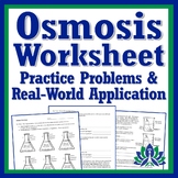 Osmosis Worksheet Cell Membranes Homeostasis NGSS MS-LS1-2