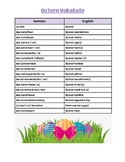 Ostern Vokabeln (Easter Vocabulary List for German Class)