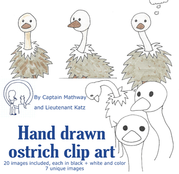 ostrich clip art black and white