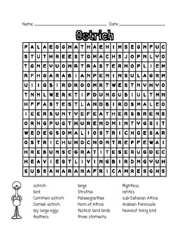 Ostrich Word Search by Learning is Lots of Fun TPT