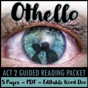 Preview of Othello Act 2 Guided Reading Packet and PowerPoint