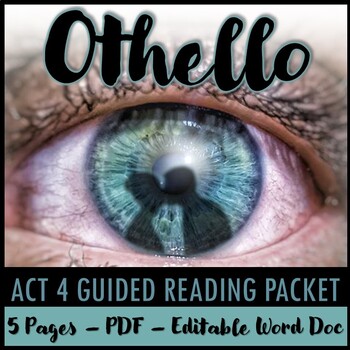 Preview of Othello Act 4 Guided Reading Packet and PowerPoint