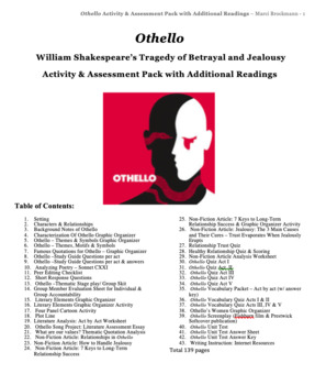 Preview of Othello Activity & Assessment Test Pack with Additional Readings