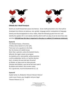 Preview of Othello Motif Analysis