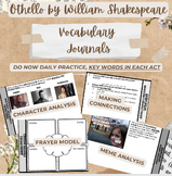 Othello: Vocabulary Journals #1-4 (One Pager, Daily Practice)