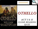 Othello by William Shakespeare – Act I & Act II Short Answ