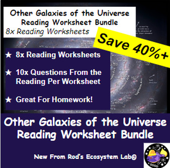 Preview of Other Galaxies in the Universe Lesson Reading Worksheet Bundle **Editable**
