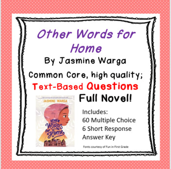 Preview of Other Words for Home by Jasmine Warga:  Comprehension Questions & Short Response