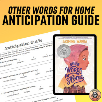 Preview of Other Words for Home by Jasmine Warga EDITABLE Pre-Reading Anticipation Guide 