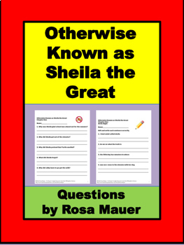 Preview of Otherwise Known as Sheila the Great Chapter Questions & Grammar