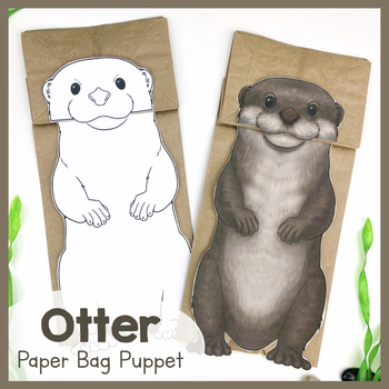 Preview of Otter | Paper Bag Puppet | Printable Craft Template | Otters