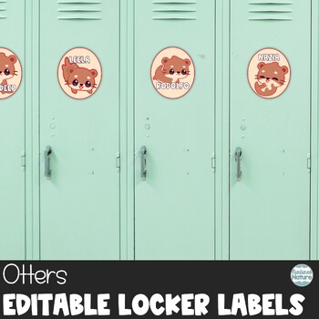 Preview of Otters Locker Labels - Editable Cubby Tags - Easy Classroom Decor