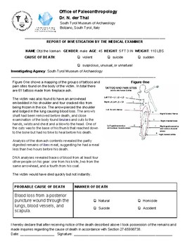 Preview of Otzi the Iceman Faux Autopsy Report