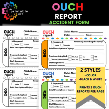 Preview of Ouch Report Accident Form