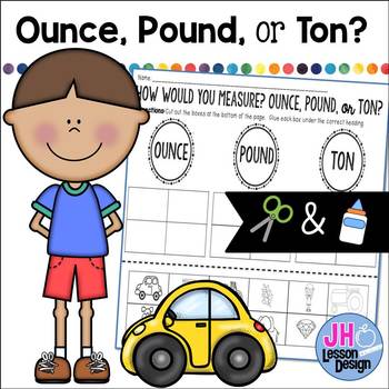 Preview of Ounces, Pounds, or Tons? Cut and Paste Sorting Activity