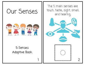 Preview of Our 5 Senses Adaptive Books & Vocabulary