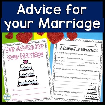 Preview of Student Advice for Marriage, Wedding Advice Book, My Teacher is Getting Married