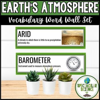 Preview of Earth's Atmosphere Vocabulary Word Wall Cards