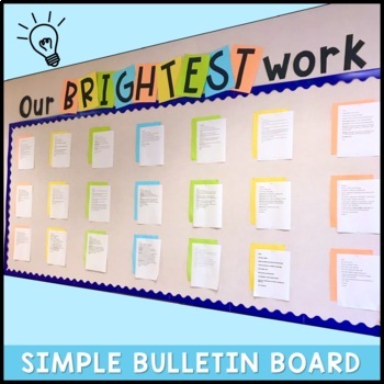 Preview of Our Brightest Work Simple Bulletin Board Letters Low Prep / Cutting