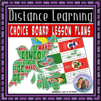 Preview of Our Choice Board for Distance Learning | cinco de mayo | 16 actividades 