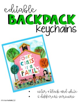 Preview of Our Class Is A Family BACKPACK Keychain EDITABLE badges