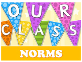 Our Class Norms Pennant Banner and Classroom Rules Anchor Chart