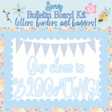 Our Class is BLOOMING Blue Spring Bulletin Board Kit: Lett