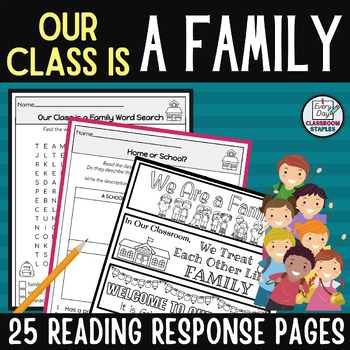 Preview of Our Class is a Family Activities Book Companion Reading Response Comprehension