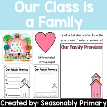 Preview of Our Class is a Family | Classroom Promises Activities and Posters