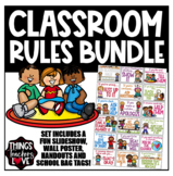 Classroom Rules Set including Slideshow, Posters, Handouts